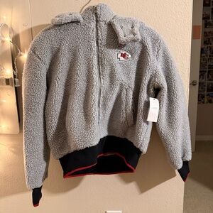 NWT WEAR by Erin Andrews Kansas City Chiefs Sherpa Hoodie Size Small NFL